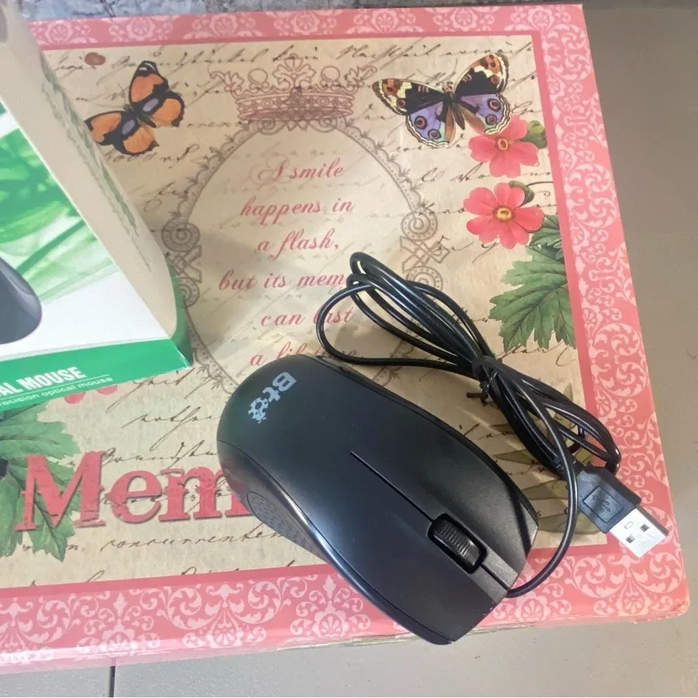 BT M309 Optical USB Wired Keyboard Mouse NWOT Color Black Computer Accessories
